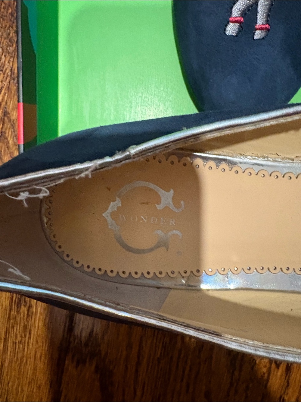 C. Wonder Navy Suede Loafers with Embroidered Multicolor Elephants - Picture 5 of 7